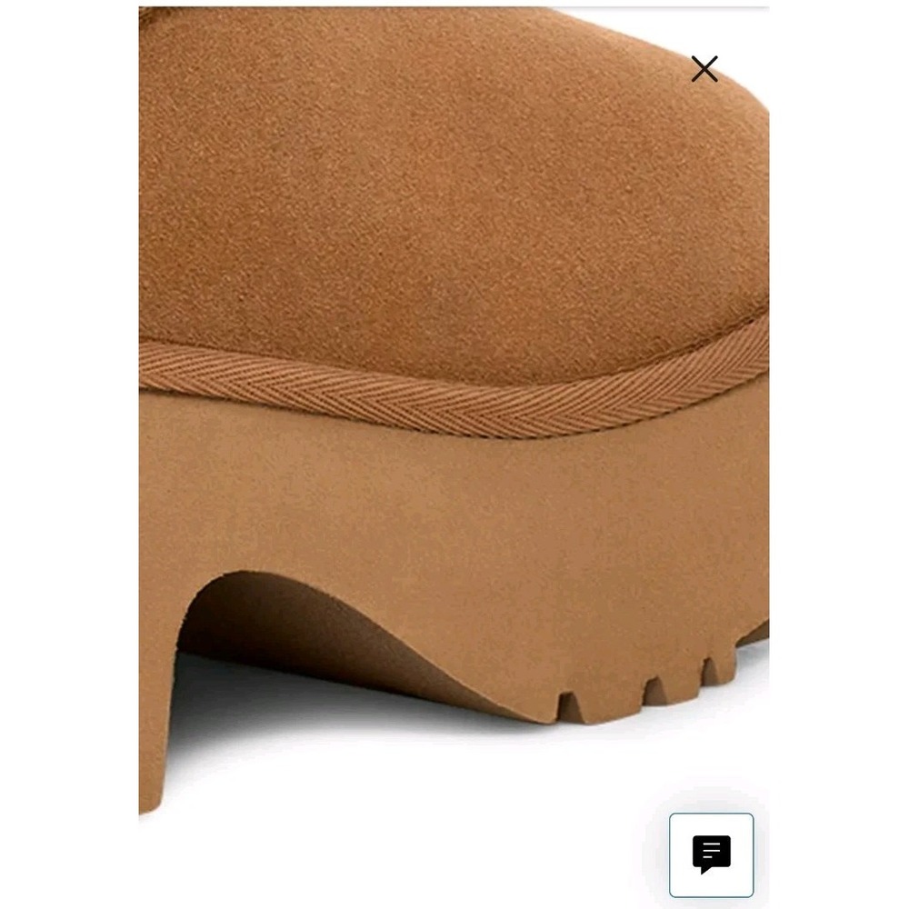 UGG NWT Platform Mini Boots | Chestnut | Cozy & Trendy | Size 8 - Picture 2 of 8